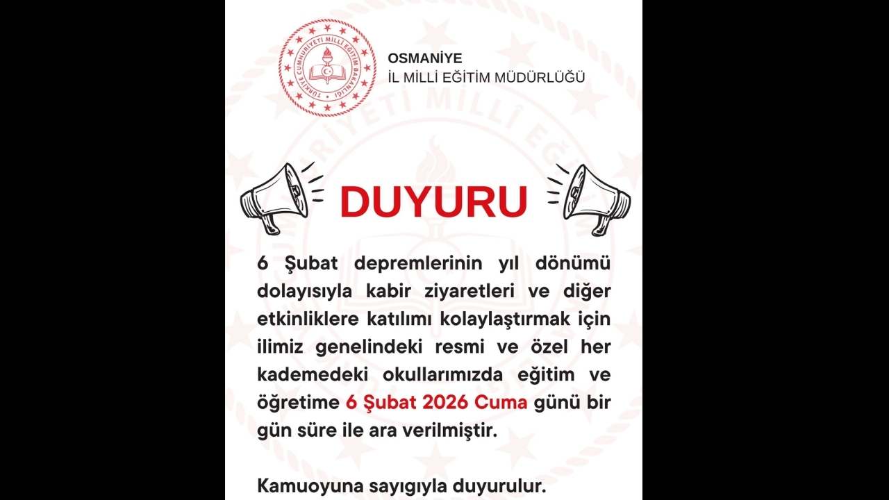 Osmaniye’de 6 Şubat Tatili Valilik Anma Dedi, Eğitim İş Protokol İddiasında Bulundu (2)