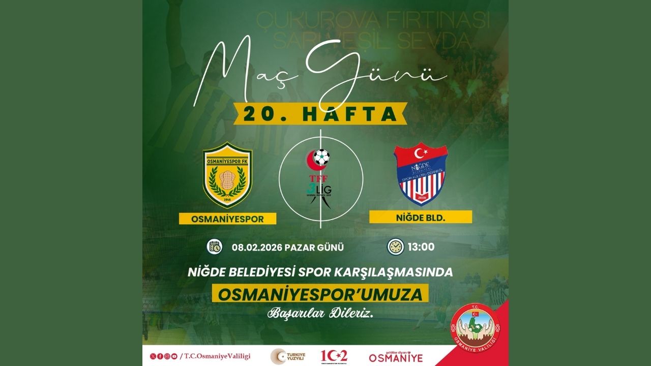 Osmaniyespor Fk, 20. Haftada Niğde Belediyesi Spor’u Ağırlıyor