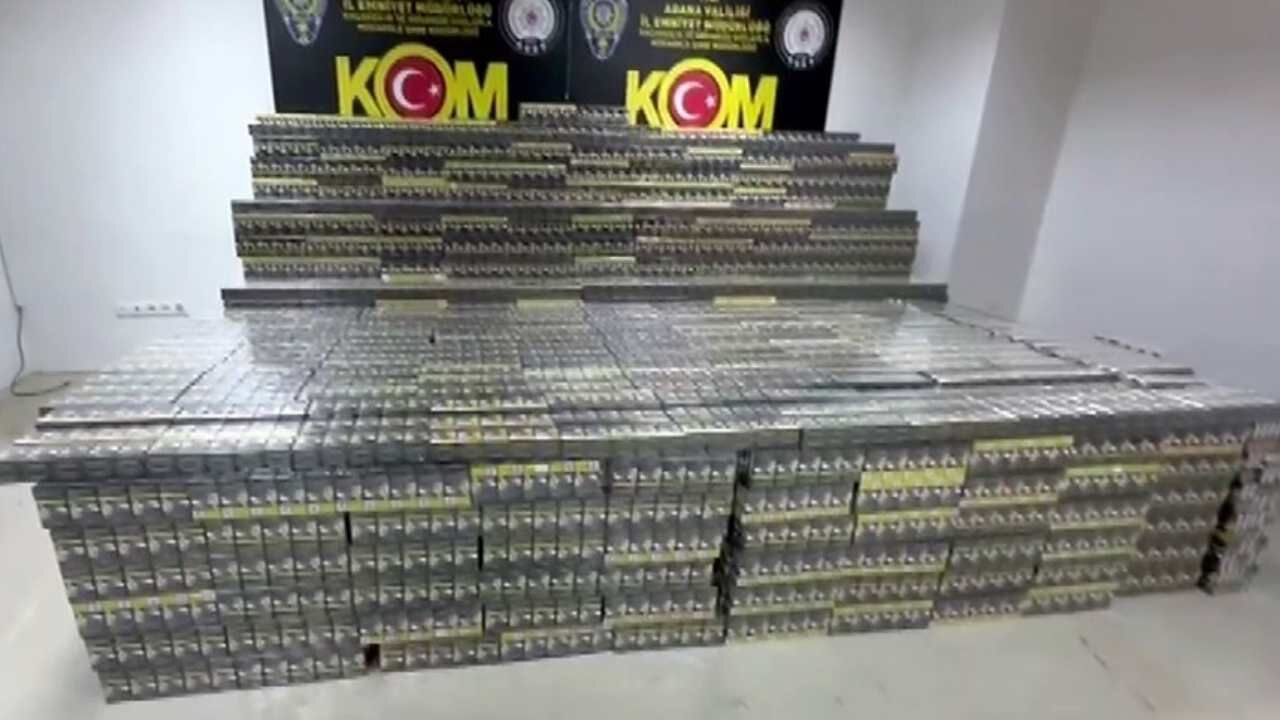 Adana’da 50 Bin Paket Kaçak Sigara Ele Geçirildi (1)