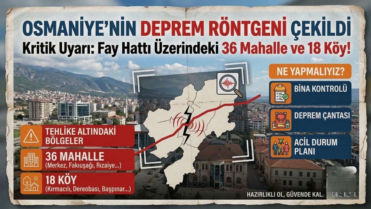 Osmaniye’nin Deprem Röntgeni Çekildi: Fay Hattı Üzerindeki 36 Mahalle ve 18 Köy İçin Kritik Uyarı!