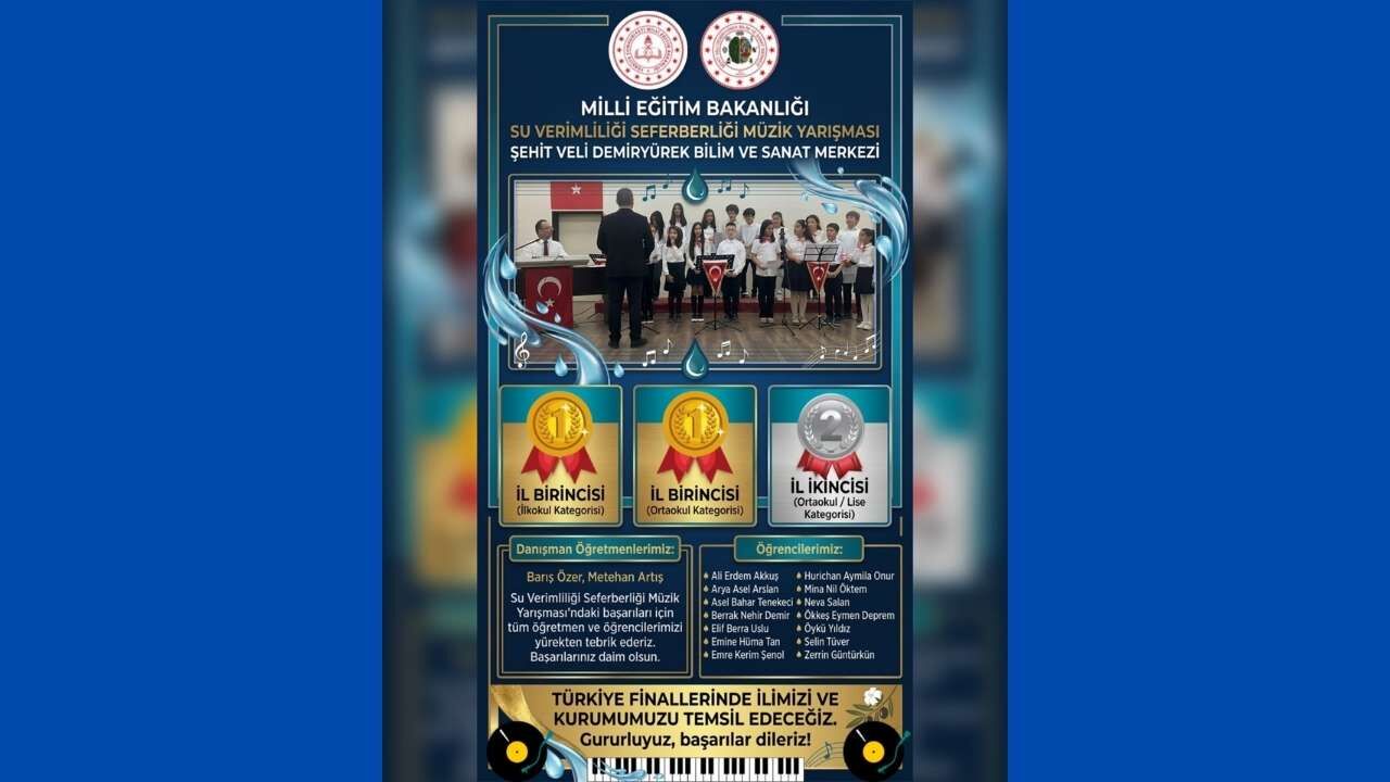 Osmaniye'nin Genç Yeteneklerinden Su Gibi Aziz Başarı Bi̇lsem Türkiye Finallerinde!