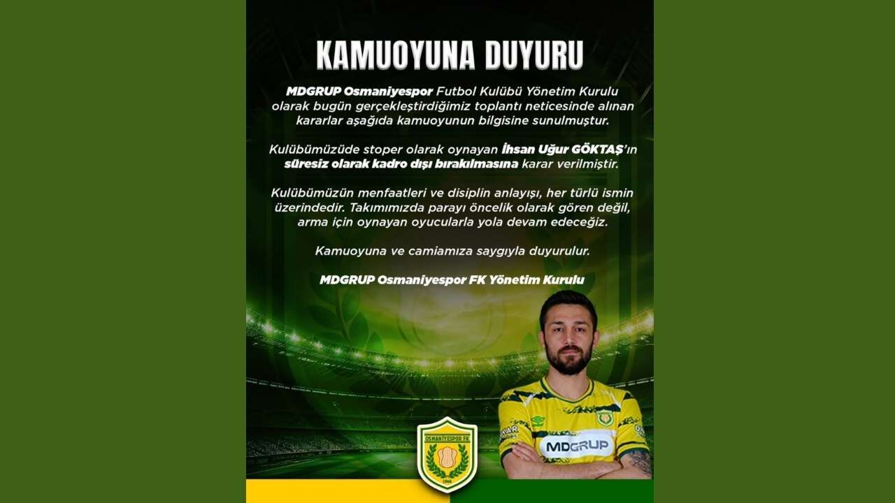 Osmaniyespor'da Parayı Seçen O İsim Saf Dışı Bırakıldı! (1)