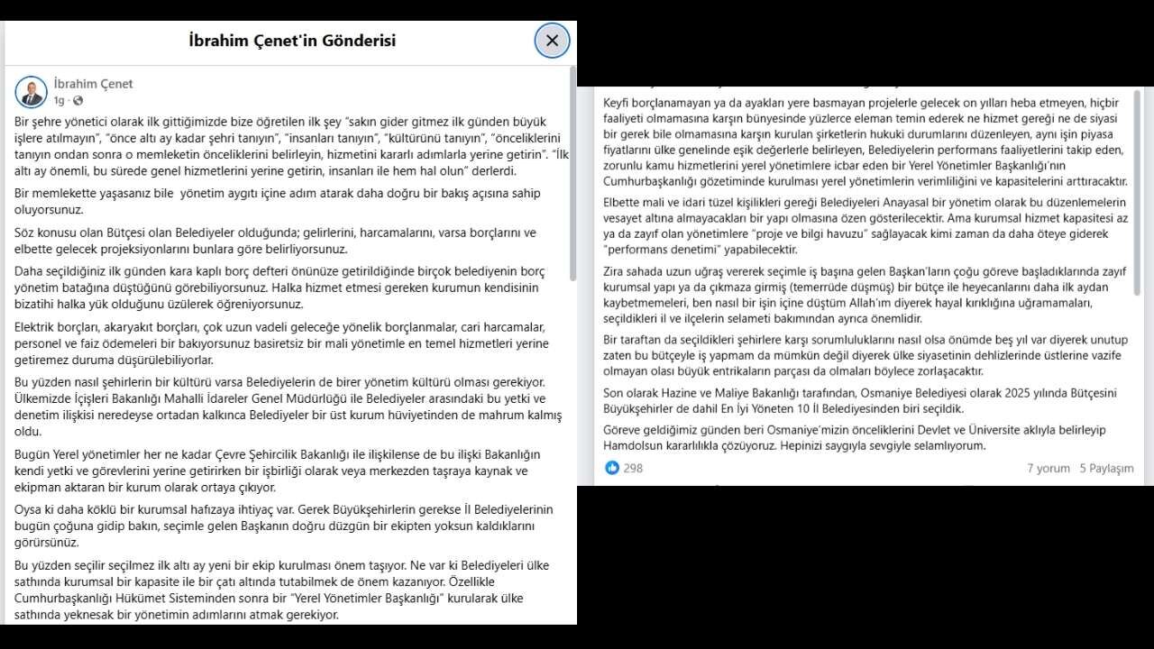 İbrahim Çenet’ten Osmaniye'deki Geçmiş Dönemlere Sitem (1)