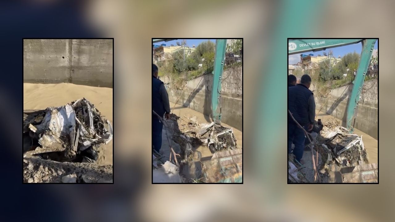 Kadirli’de Sel Sularına Kapılan Minibüs Hurda Halinde Bulundu