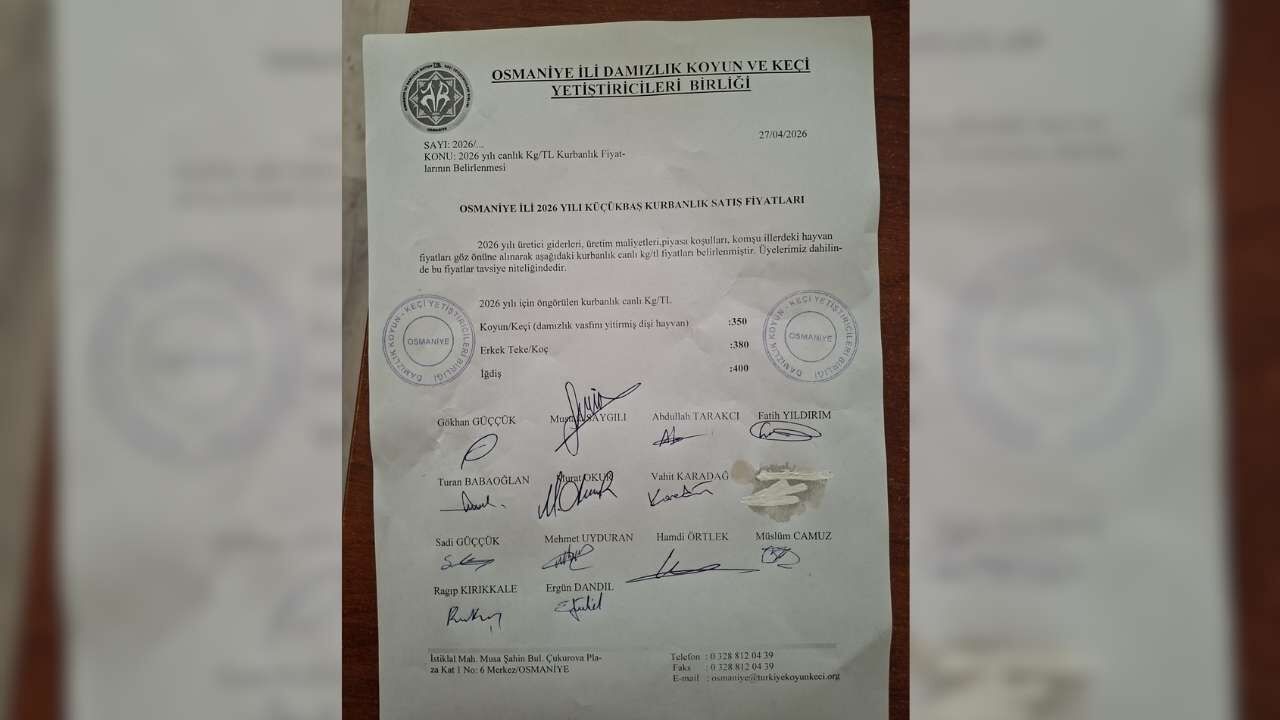 Osmaniye’de Kurbanlık Fiyatları Belli Oldu (2)