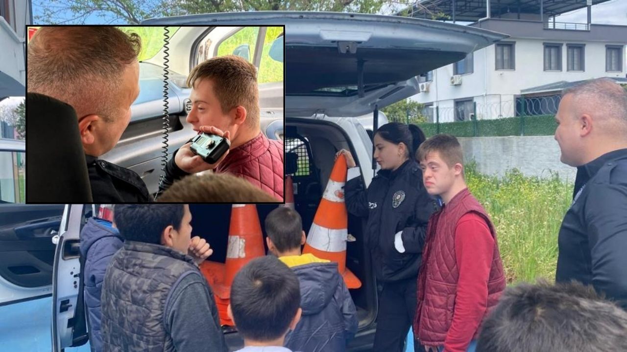 Toprakkale’de Kalpleri Isıtan Ziyaret Özel Öğrencilerden Polislere Çiçekli Kutlama (1)