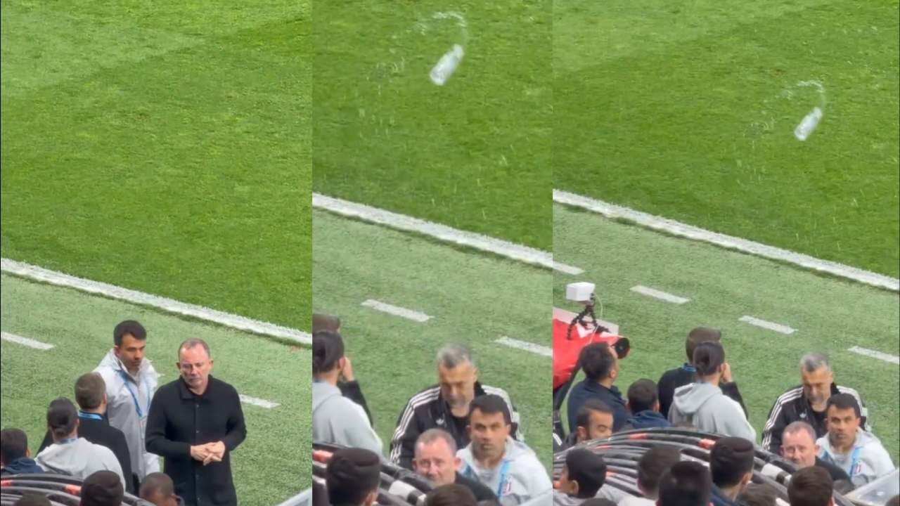 Beşiktaş tribünü Sergen Yalçın'a şişe fırlattı!