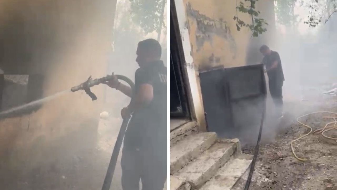 Düziçi'nde Korkutan Yangın Anne Kedi Ve 3 Yavrusu İtfaiye Tarafından Kurtarıldı