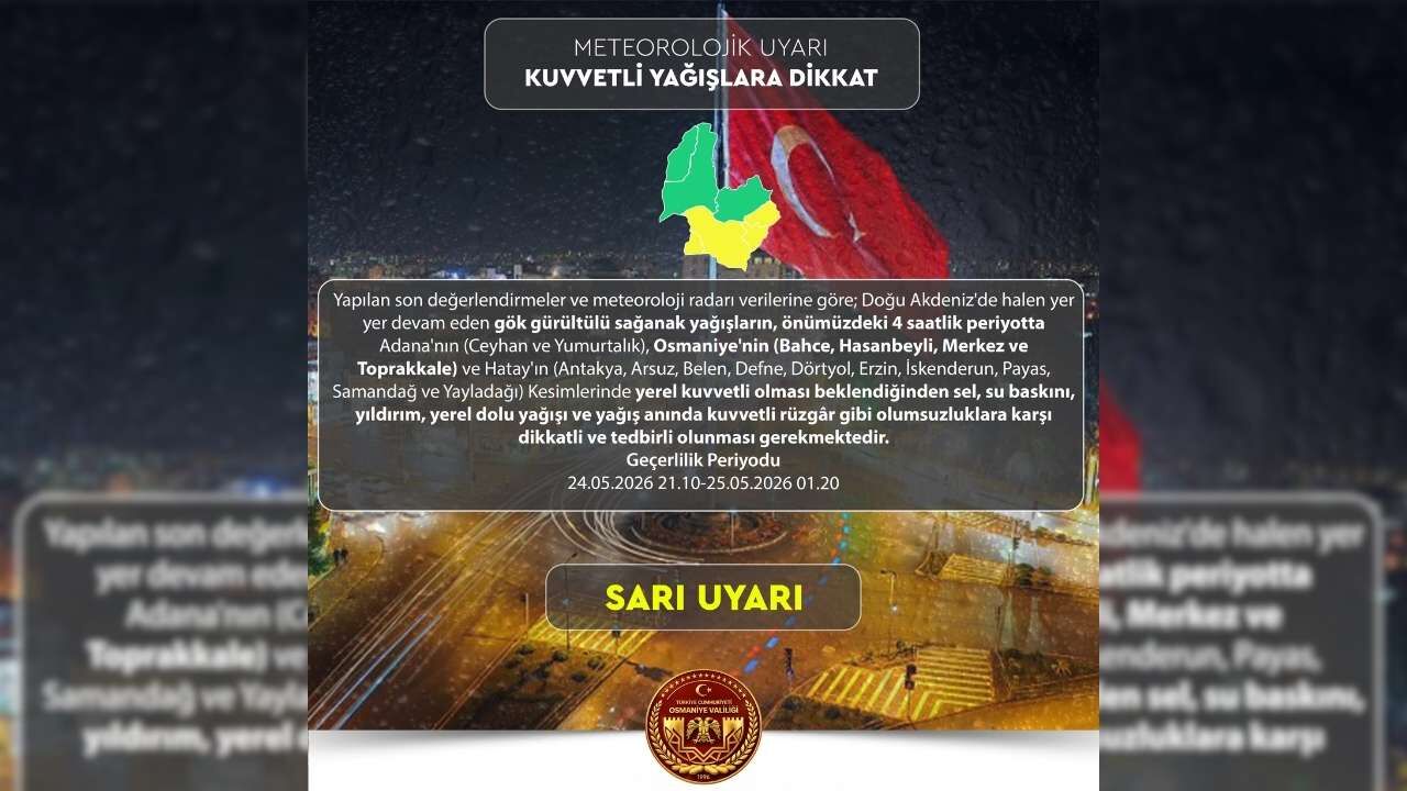Osmaniye Sarı Kod Sel Uyarısı (1)
