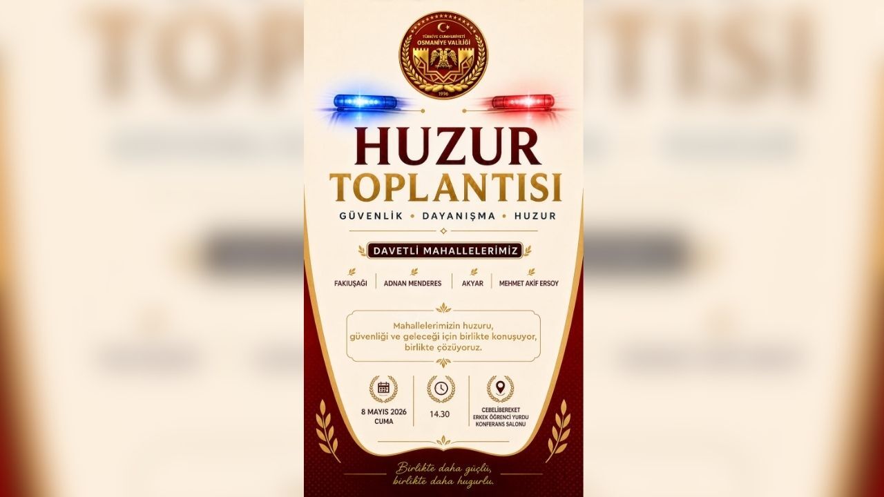 Osmaniye'de Huzur Toplantıları Başlıyor Mahalle Sakinleri Güvenlik İçin Buluşuyor