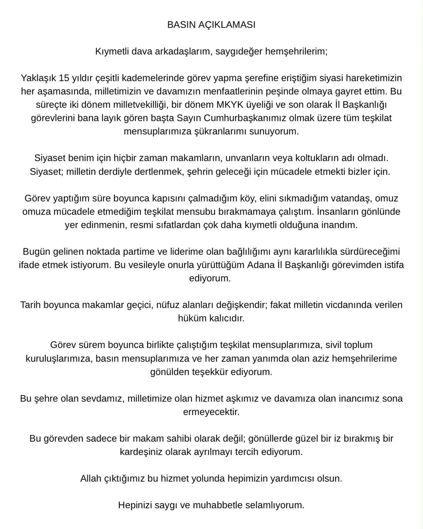 Ak Parti Istifa