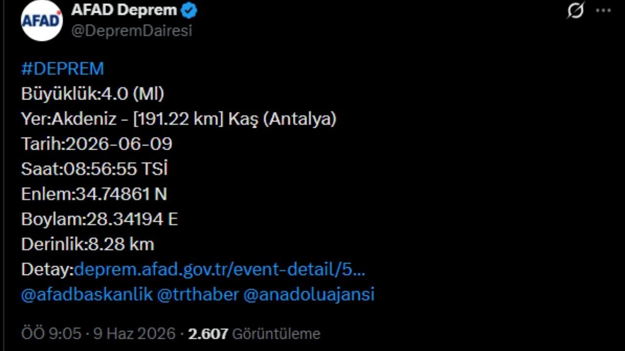 Antalya Deprem