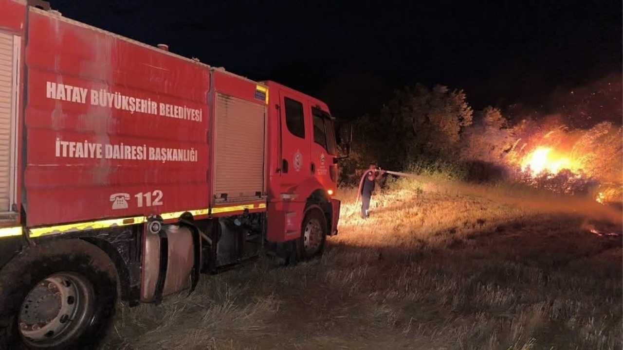Kırıkhan’da Otluk Alanda Alevler Yükseldi (2)