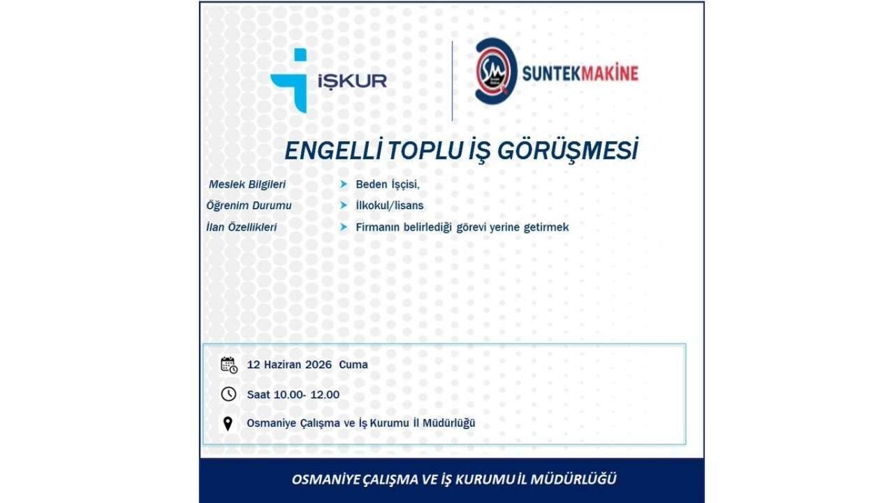 Osmaniye İşkur Engelli Personel Alımı (1)