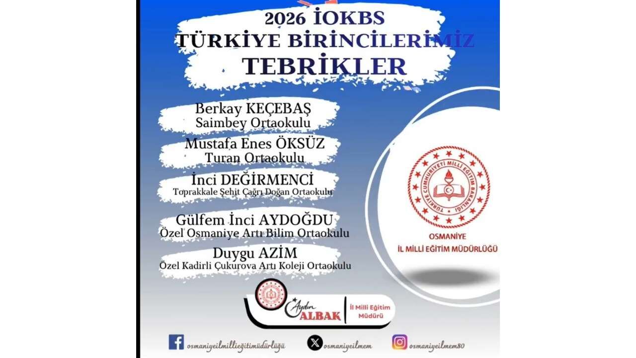 Osmaniye'de 5 Öğrenci Hatasız Türkiye Birincisi Oldu! (1)