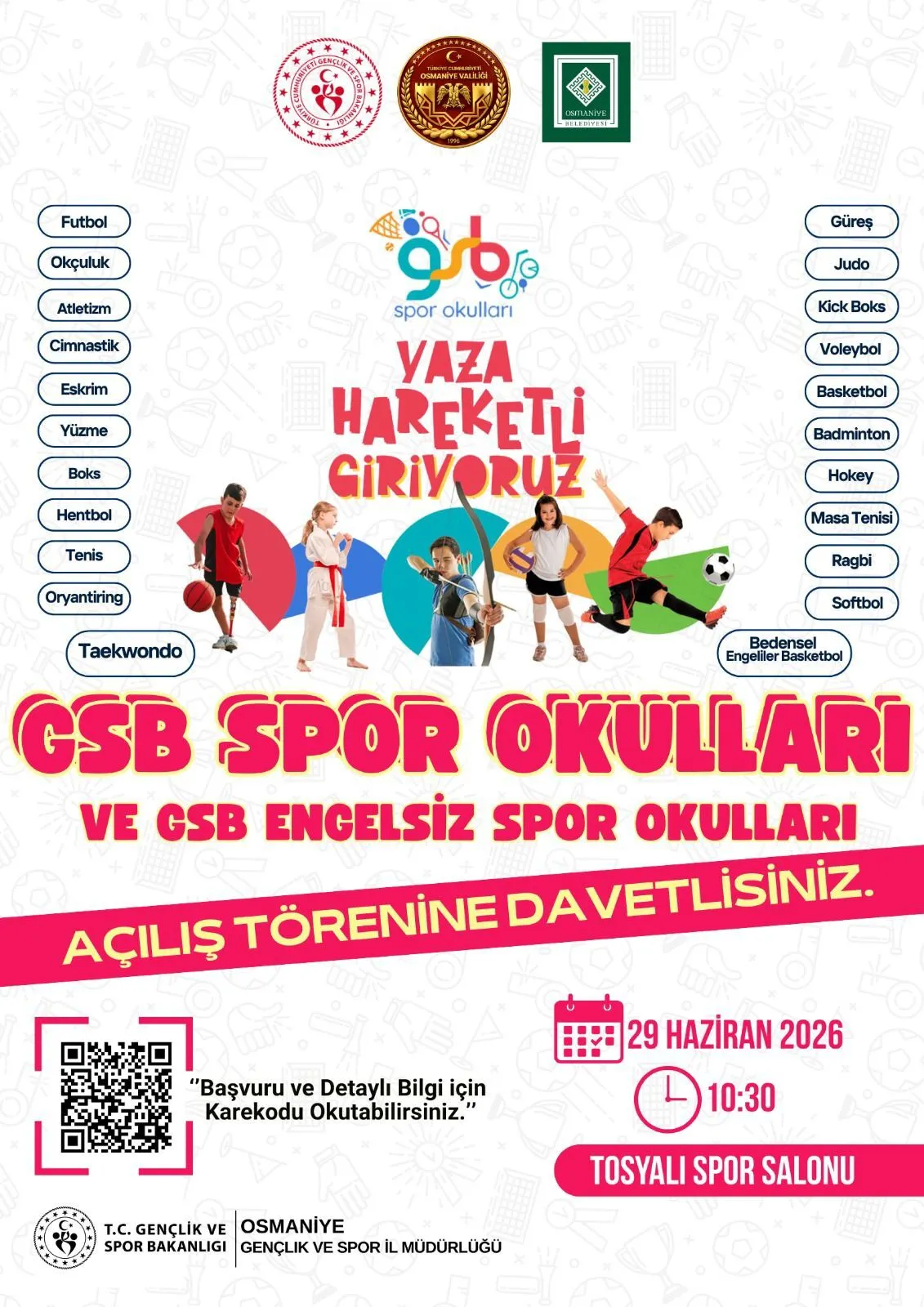 Osmaniye’de Spor Dolu Yaz Başlıyor