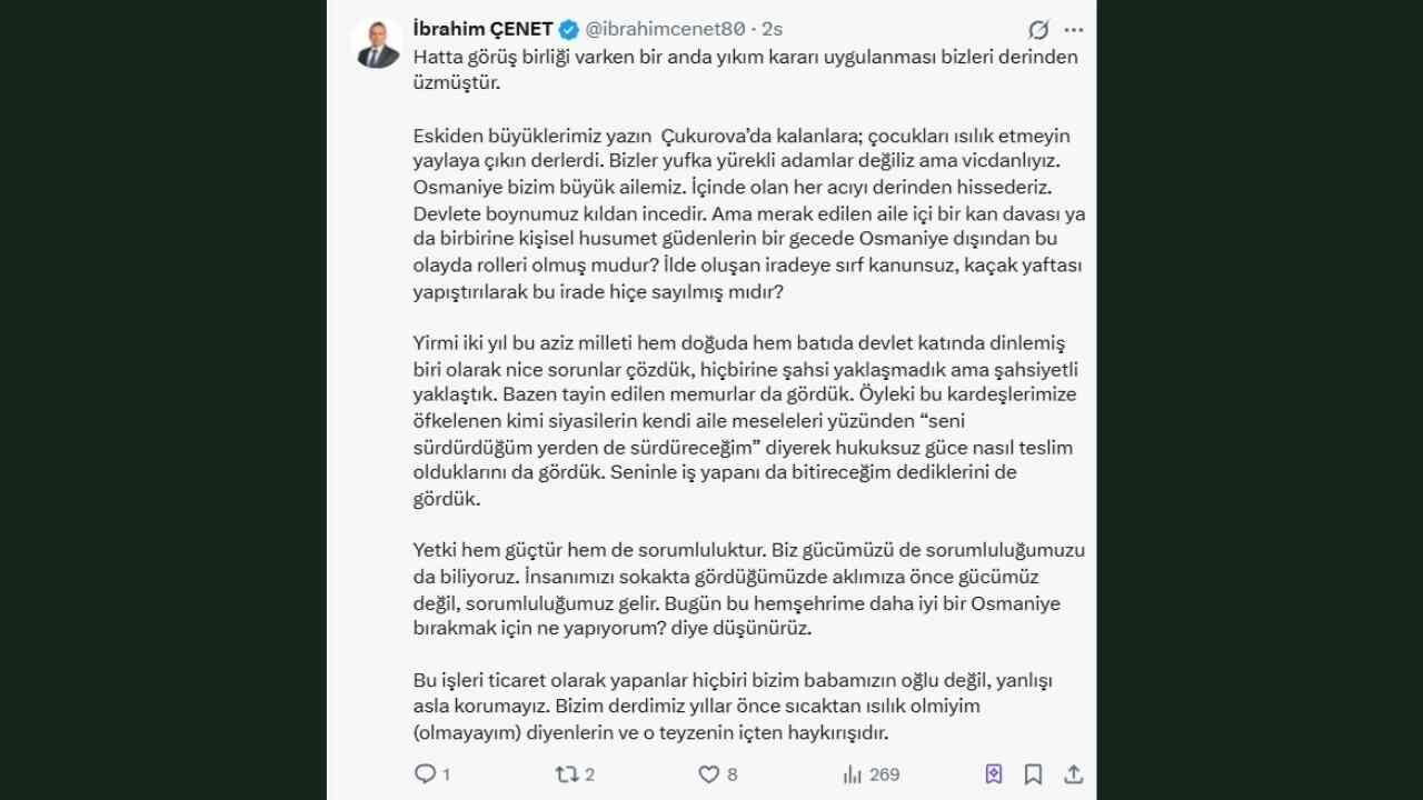 Osmaniye'de Yayla Evleri Krizine Başkan Çenet'ten Açık Sorular (3)