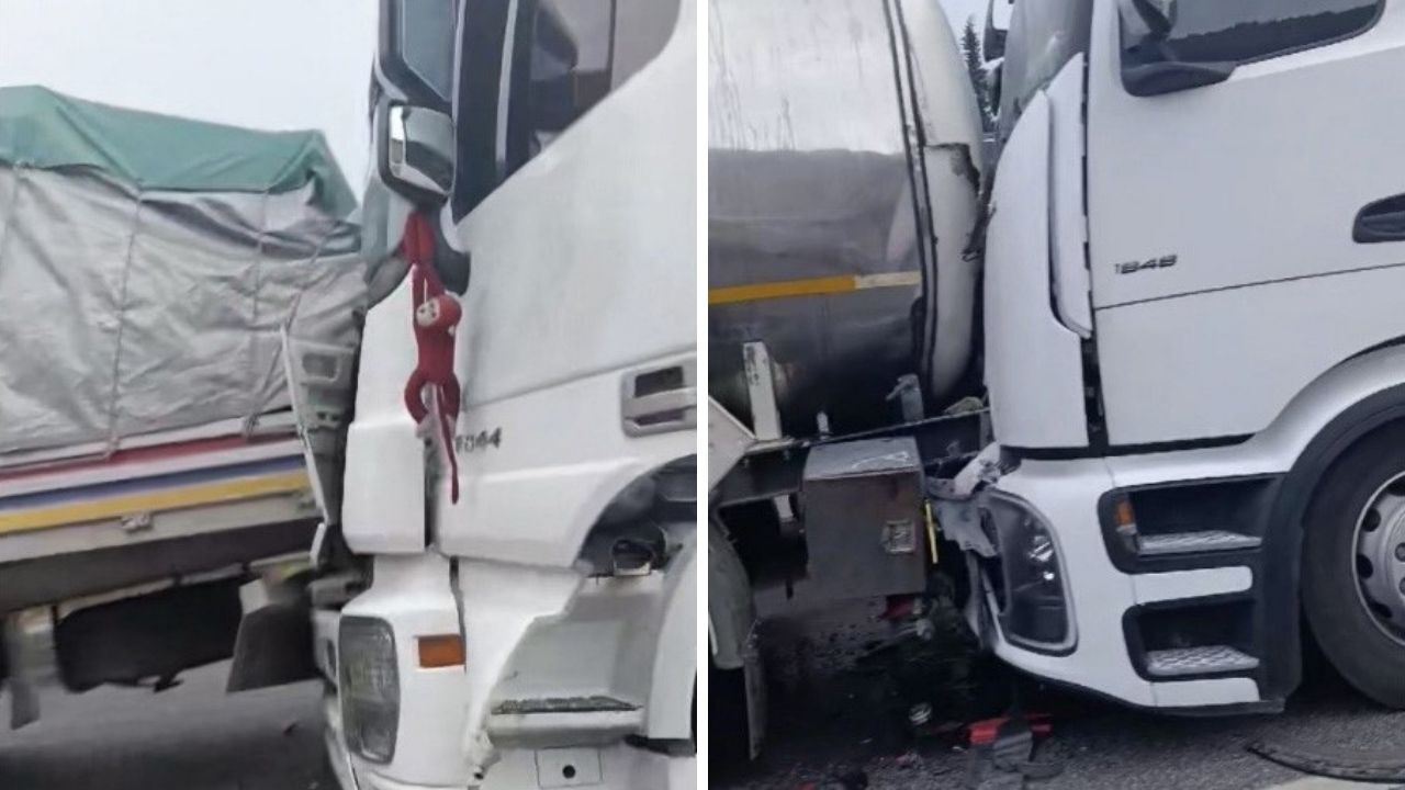 Osmaniye'de Zincirleme Kaza! Taşoluk Tüneli Çıkışında 6 Tır Birbirine Girdi (1)