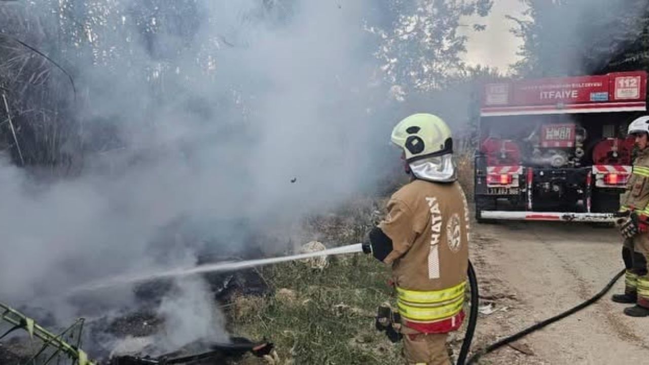 Defne’de Korkutan Yangın! Sazlık Alan Alev Alev Yandı