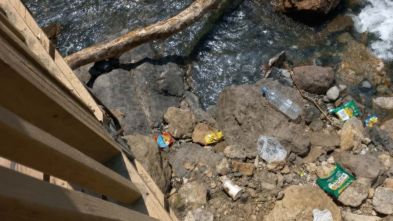 Osmaniye Saklı Şelale'de Çevre Ayıbı (1)