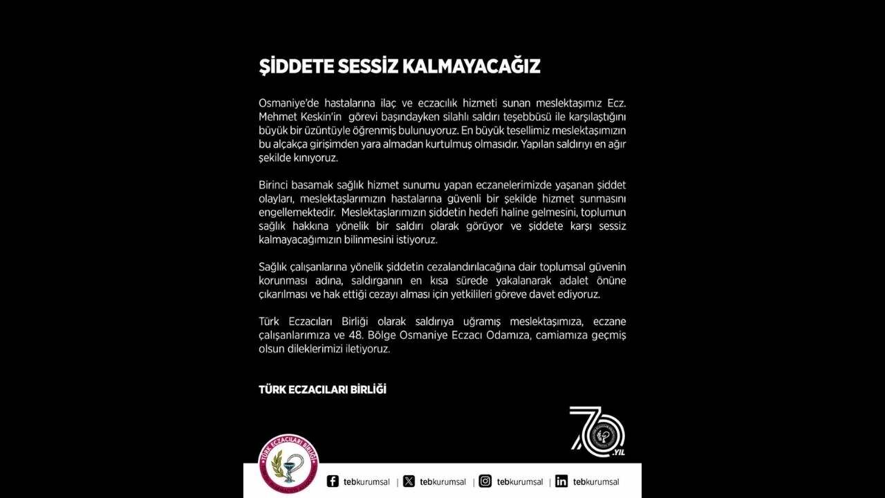 Osmaniye'de Eczacıya Silahlı Saldırı! (1)