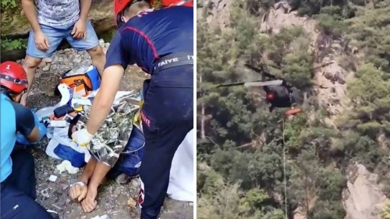 Osmaniye'de Kanyon Faciası! Sarısu Şelalesi'nde Askeri Helikopterli Kurtarma.-4