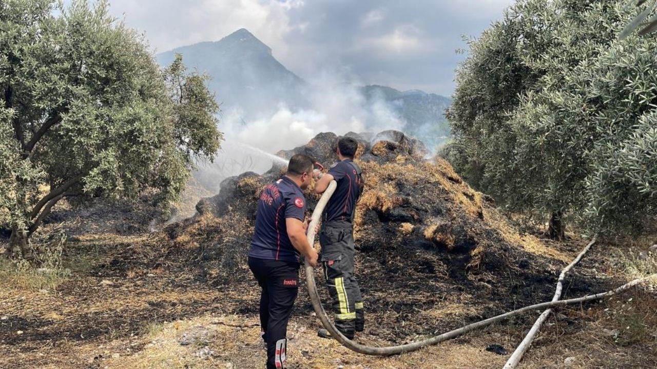 Osmaniye'de Korkutan Yangın! Mahallenin Çocukları Yaktı, Bin 200 Balya Kül Oldu (1)