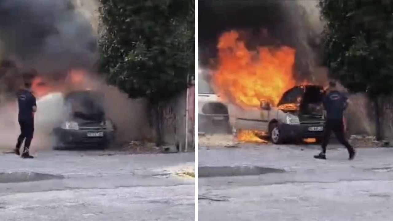 Osmaniye'de Park Halindeki Araçta Yangın Çıktı!
