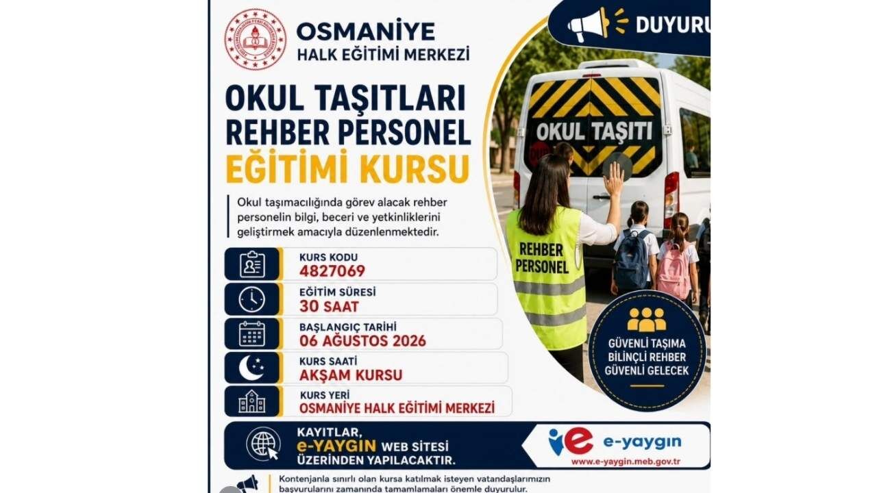 Osmaniye'de Servis Rehberi Olmak İsteyenlere Müjde (1)