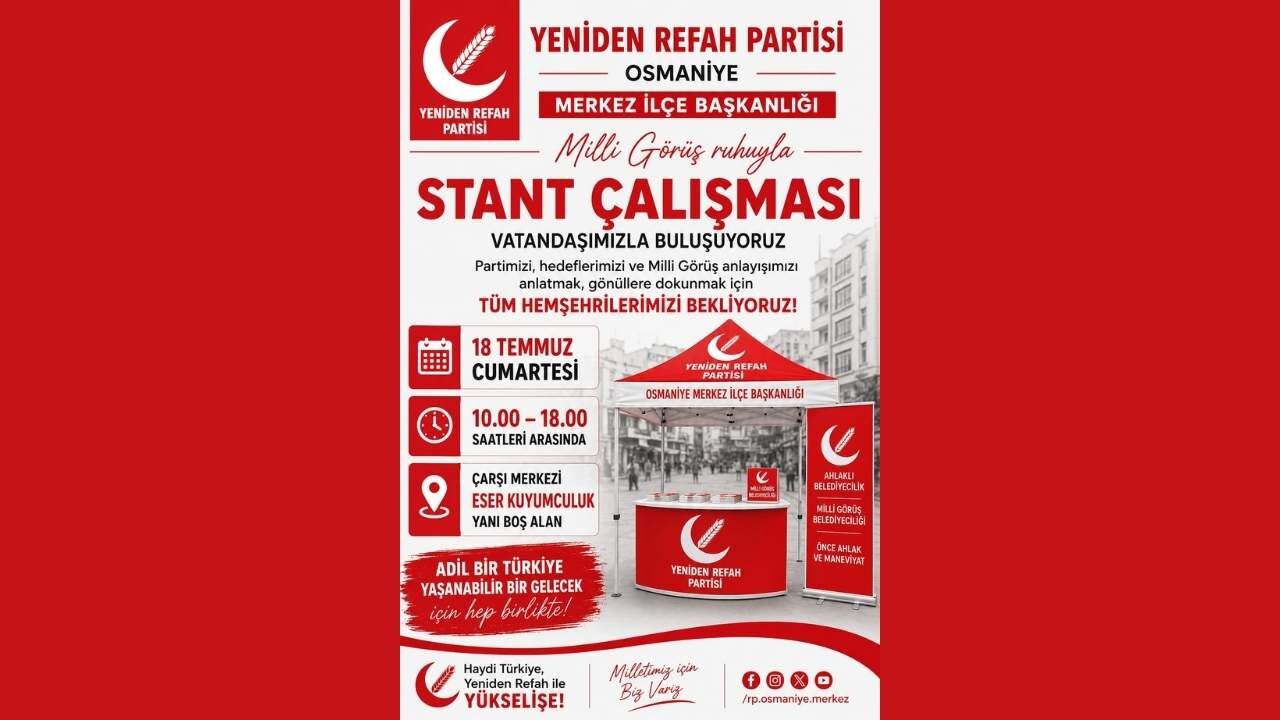Yeniden Refah Partisi Osmaniye'de Dikkat Çeken Bir Adım Atıyor!