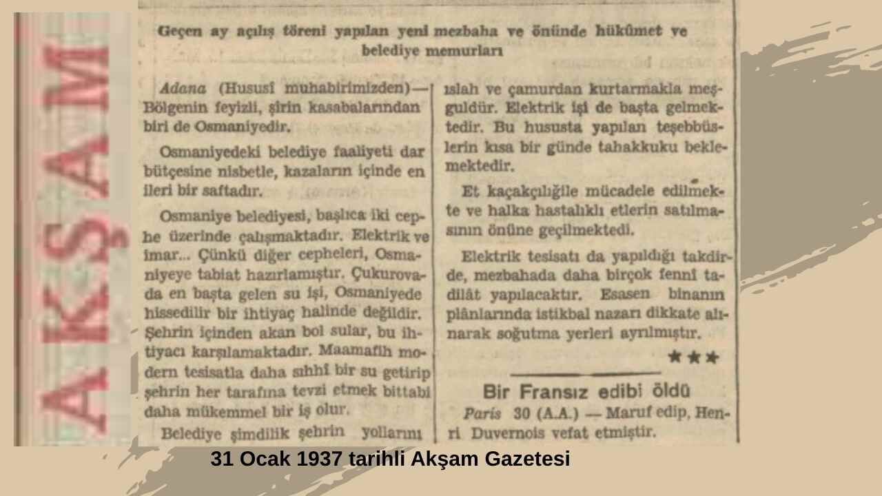 1937'De Osmaniye Belediyesi, Kısıtlı Bütçe (2)