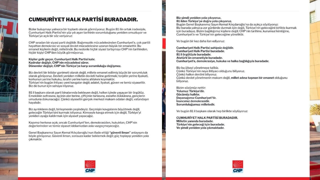 Chp’de Osmaniye Dahil 81 İl Başkanından Ortak Ses (1)