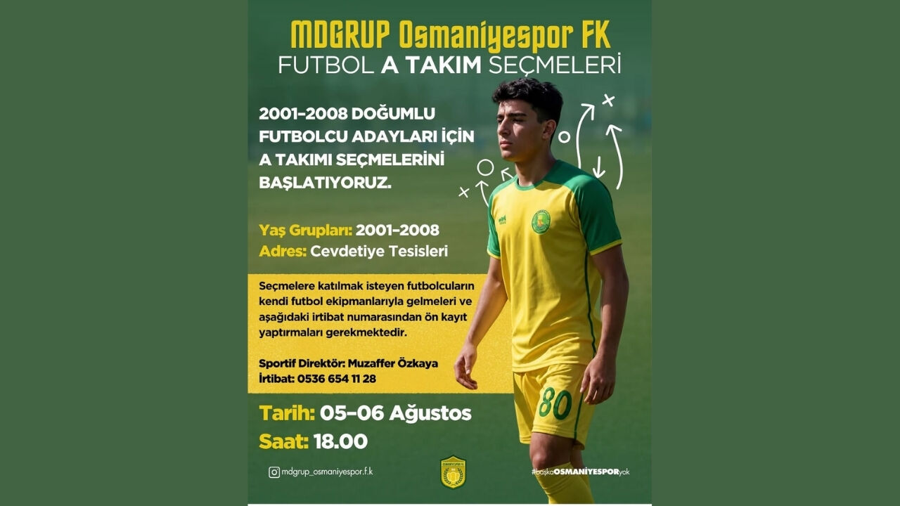 Mdgrup Osmaniyespor Fk Duyurdu! A Takım Seçmeleri Başlıyor! (1)
