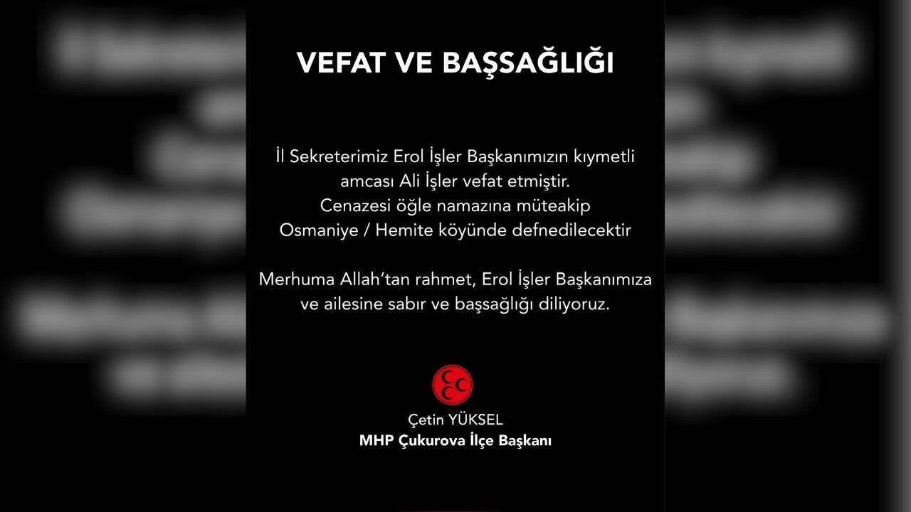 Mhp Teşkilatının Acı Günü! Ali İşler Son Yolculuğuna Uğurlanıyor