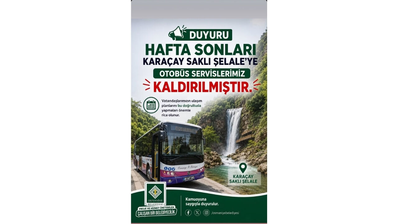 Osmaniye Belediyesi Duyurdu! Karaçay Saklı Şelale Seferleri İptal Edildi (2)