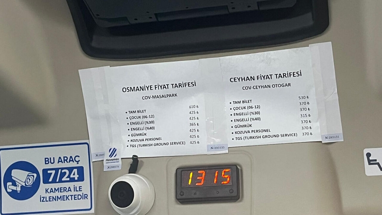 Osmaniye Çukurova Havalimanı Havamaş Bilet Fiyatları Ne Kadar (1)