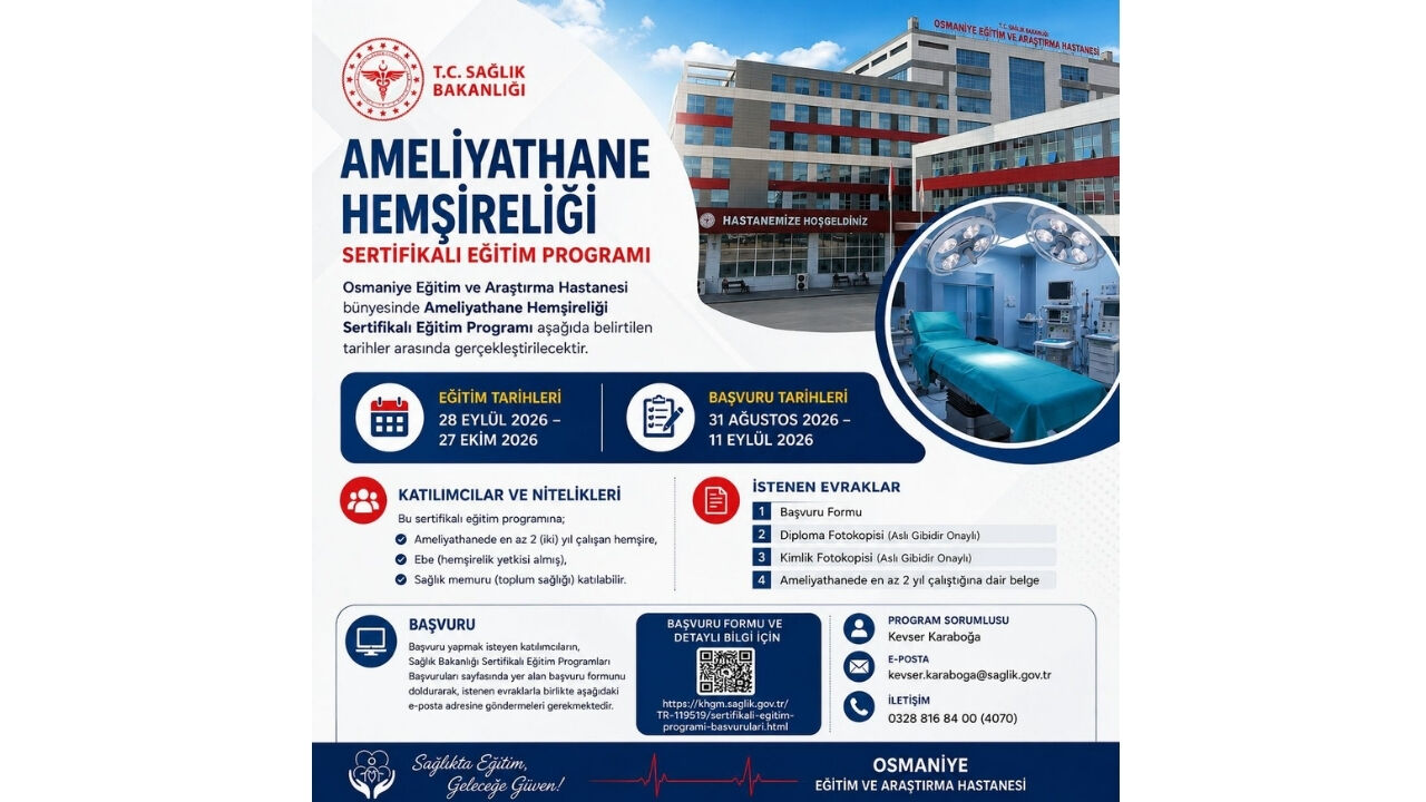 Osmaniye'de Ameliyathane Hemşireliği İçin Başvuru Süreci Başladı
