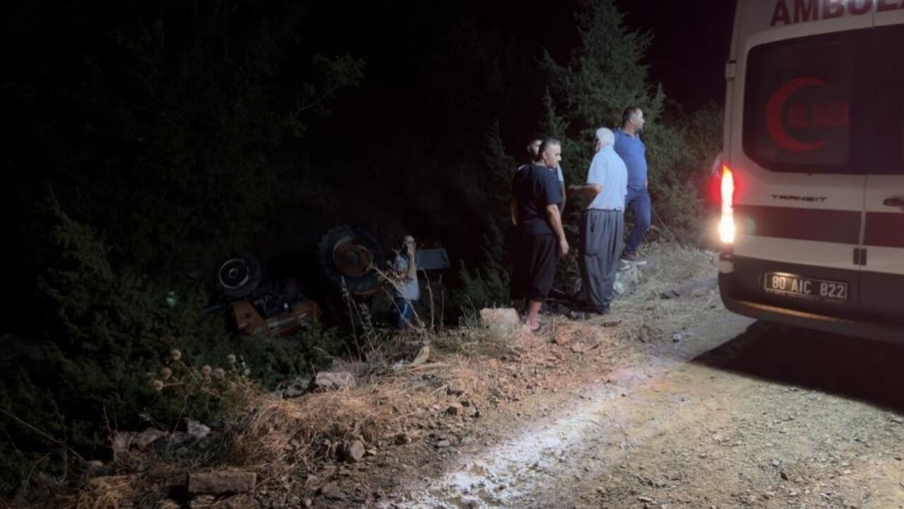 Osmaniye'de Kontrolden Çıkan Traktör Dereye Uçtu, 2 Ölü! (1)