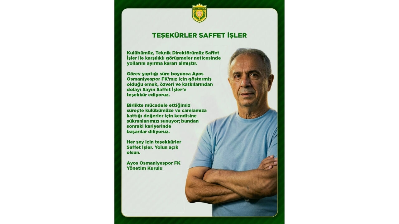 Ayos Osmaniyespor'da Beklenmedik Ayrılık! O İsimle Yollar Resmen Ayrıldı (1)