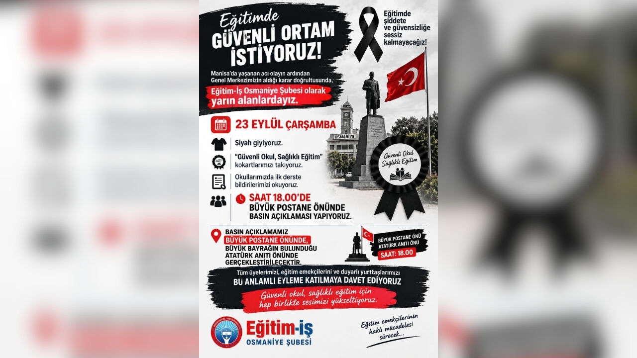 Eğitim-İş’ten Okullardaki Şiddete Karşı Eylem Çağrısı