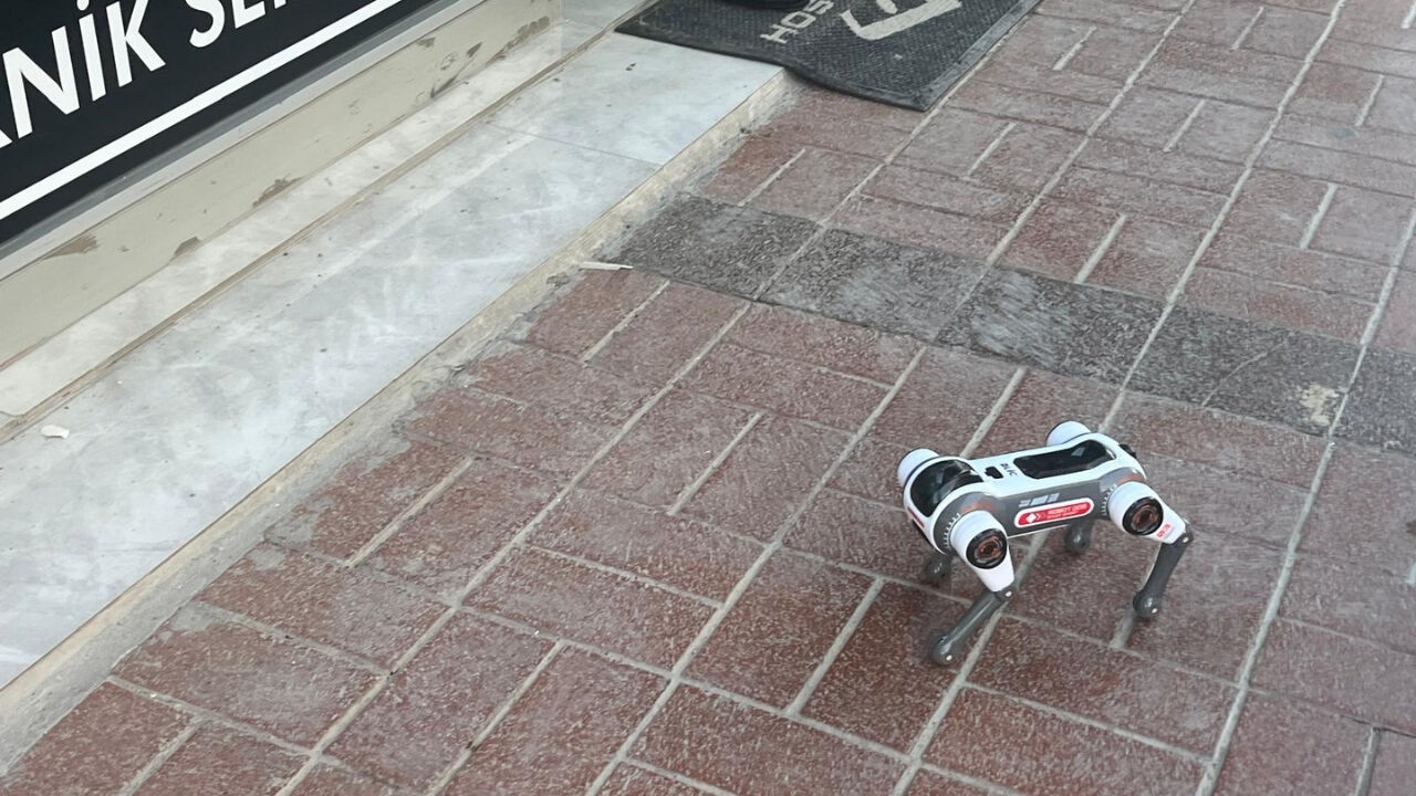 Osmaniye'de Telefoncu Esnafı Çarşıda Robot Köpek Gezdirdi (1)