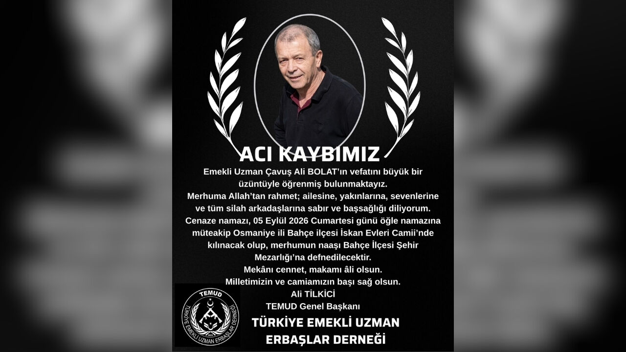 Temud Başkanı Tilkici Duyurdu Emekli Uzman Çavuş Ali Bolat Hayatını Kaybetti