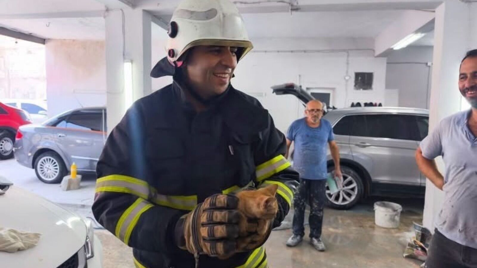 İskenderun’da Araç Motorunda Mahsur Kalan Kedileri İtfaiye Kurtardı