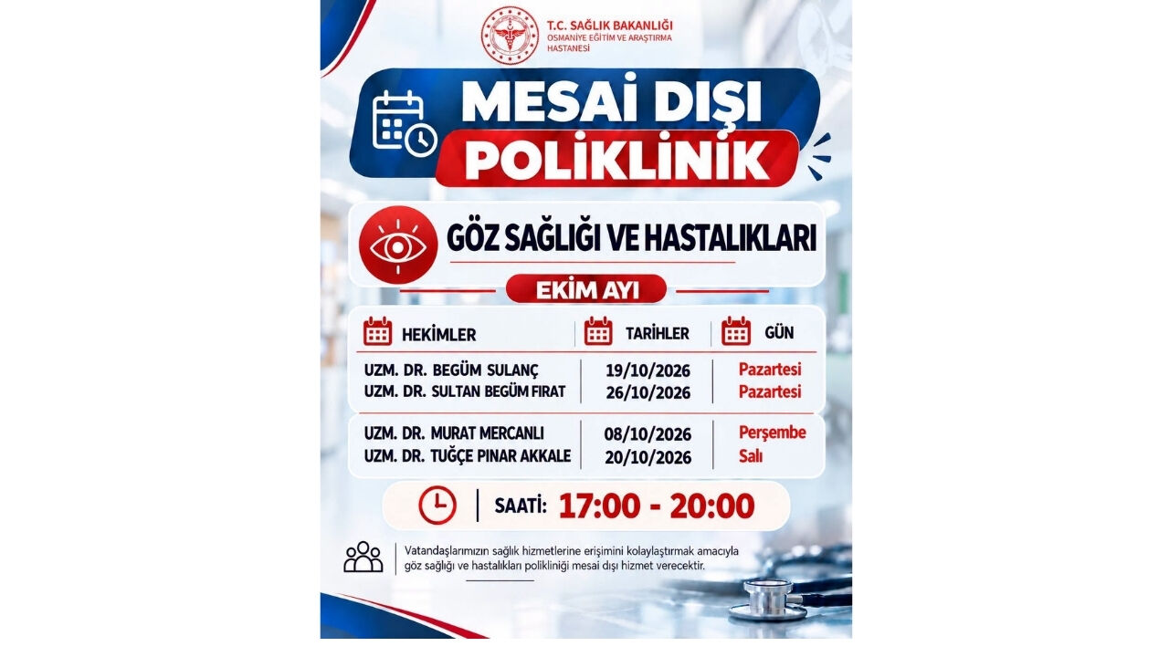 Osmaniye Eğitim Ve Araştırma Hastanesi Ekim 2026 Mesai Dışı Poliklinik Takvimi Yayınlandı (1)
