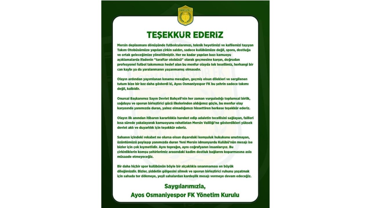 Saldırıya Uğrayan Osmaniyespor'dan Yeşil Sahalara Kardeşlik Dersi! (1)